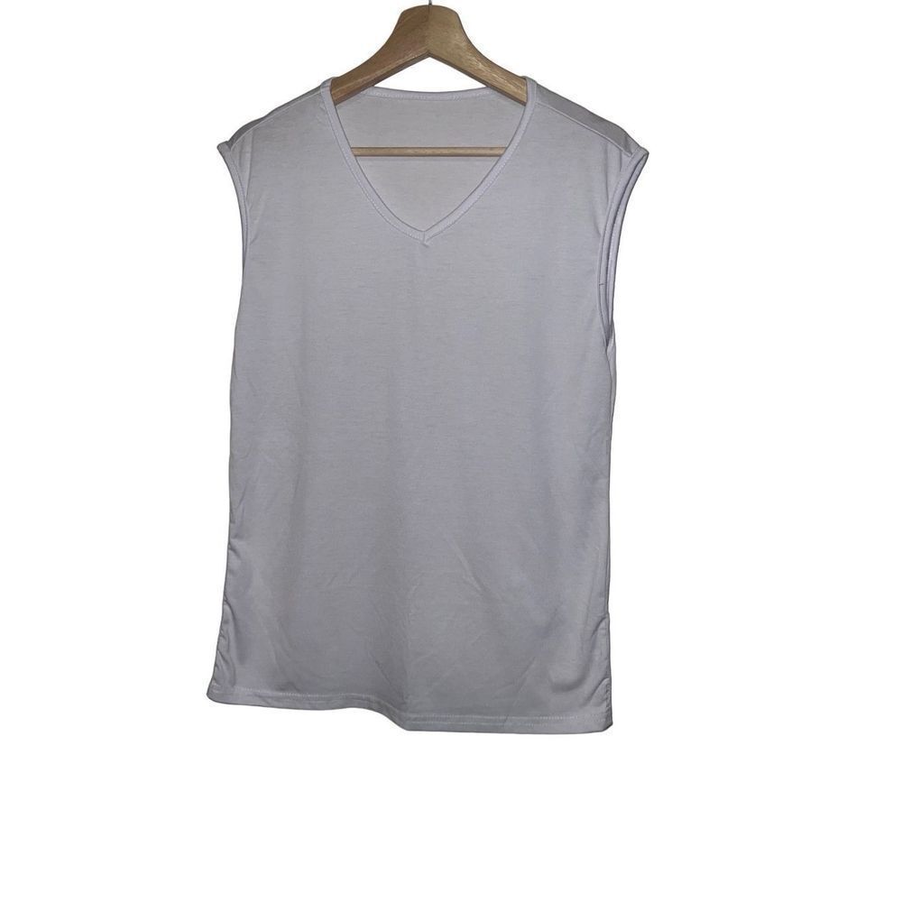 V Neck Cap sleeveless tee size small